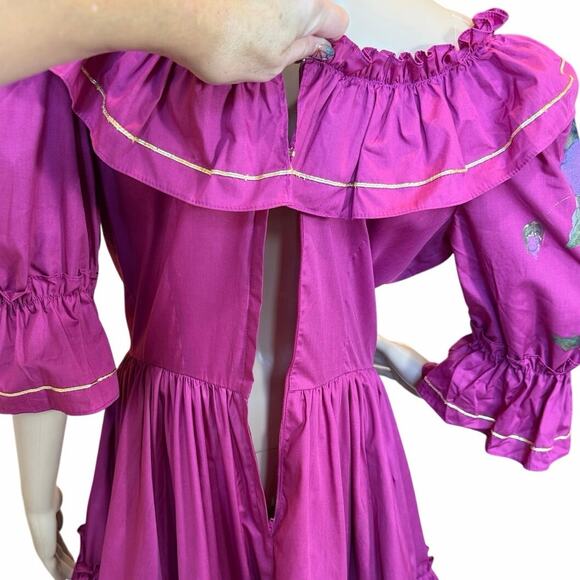 VTG Fancy Square Dance Dress Full Circle Skirt SZ 10 Rockabilly Fairy Victorian - Picture 12 of 16